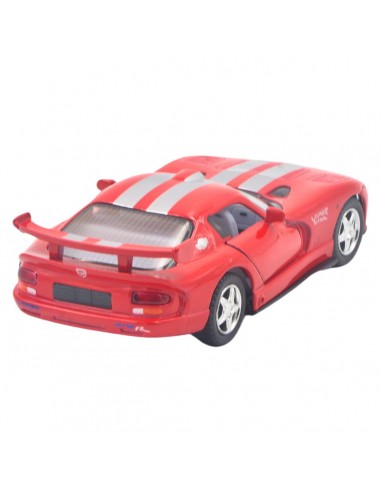 Dodge viper GTS rojo con rayas grises- Escala 1:36- Artículos de colección