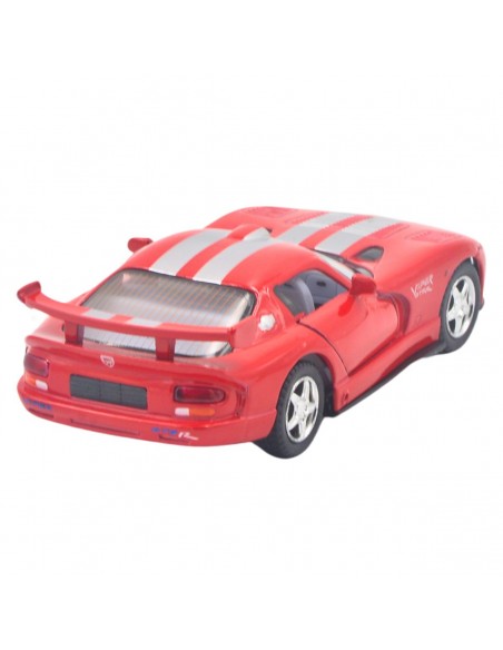 Dodge viper GTS rojo con rayas grises- Escala 1:36- Artículos de colección
