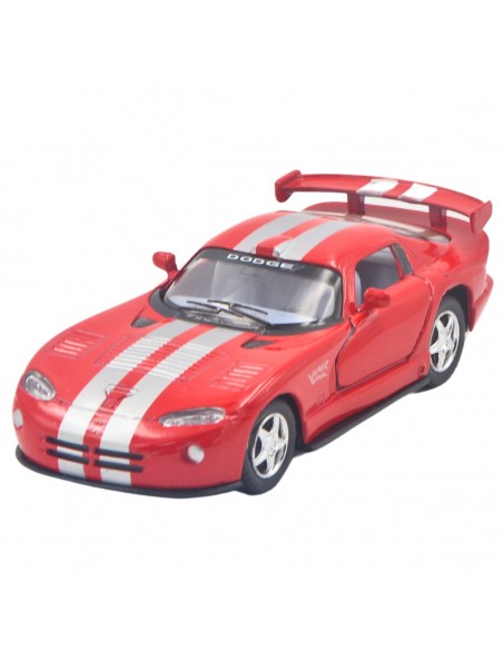 Dodge viper GTS rojo con rayas grises- Escala 1:36- Artículos de colección