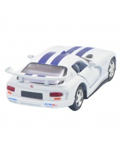 Dodge viper GTS blanco con rayas azules - Escala 1:36- Artículos de colección 2