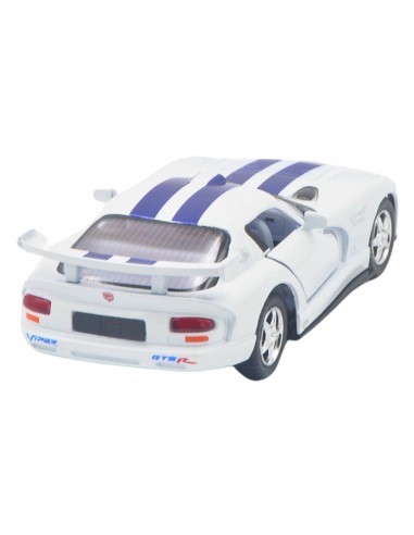 Dodge viper GTS blanco con rayas azules - Escala 1:36- Artículos de colección