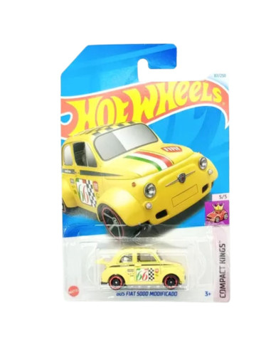 Fiat 500 D modificado amarillo hot wheels 1:64- Carros de colección