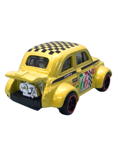 Fiat 500 D modificado amarillo hot wheels 1:64- Carros de colección