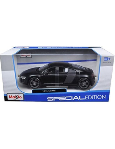 Audi R8 negro mate - Escala 1:24 - Carros de colección