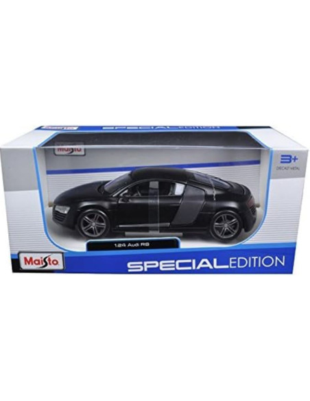 Audi R8 negro mate - Escala 1:24 - Carros de colección
