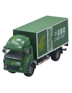 Camión tipo furgón verde a escala- Maquinaria de colección
