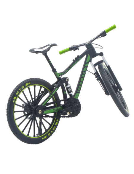 Bicicleta todo terreno negra con verde a escala -  Escala 1:12 - Sin caja