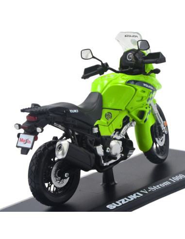 Suzuki v-strom verde Policía -Motos a escala 1:12- Tienda de coleccionistas