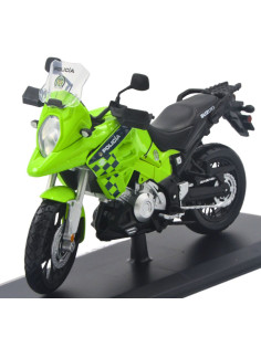 Suzuki v-strom verde Policía -Motos a escala 1:12- Tienda de coleccionistas