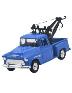 Chevrolet stepside tow truck 1955 azul- Escala 1:38- Artículos de colección