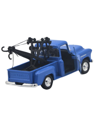 Chevrolet stepside tow truck 1955 azul- Escala 1:38- Artículos de colección