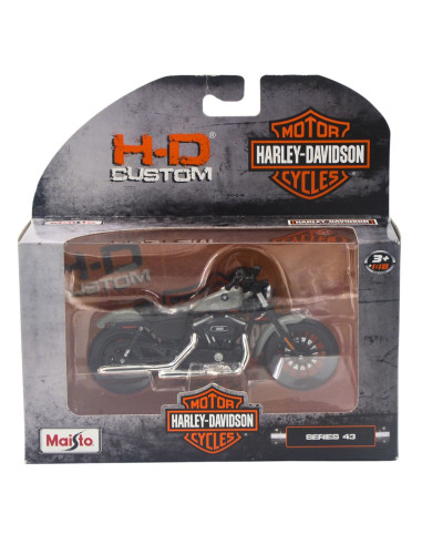 Harley Davidson Sportster iron 883 2022 gris- Escala 1:18 Artículos de colección