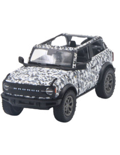 Ford Bronco camuflado descapatodo blanco con gris Escala 1:34- Carros de colección