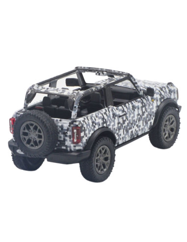 Ford Bronco camuflado descapatodo blanco con gris Escala 1:34- Carros de colección