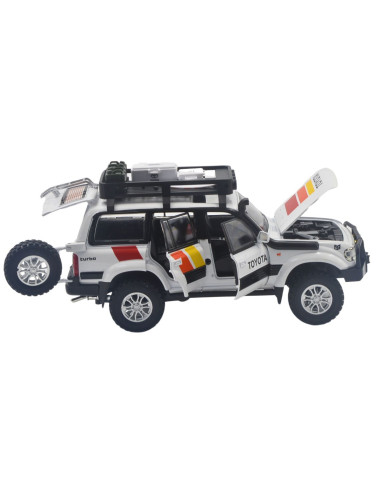 Toyota Burbuja LC80 blanca - Escala: 1:24 - Carros de colección