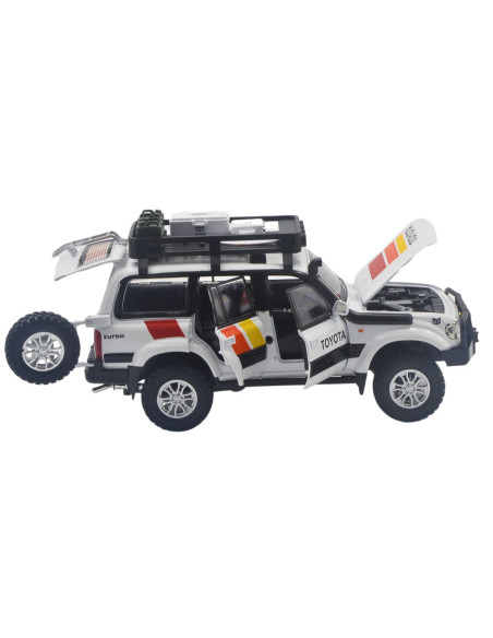 Toyota Burbuja LC80 blanca - Escala: 1:24 - Carros de colección