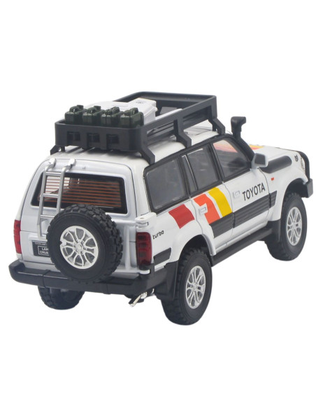 Toyota Burbuja LC80 blanca - Escala: 1:24 - Carros de colección