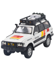 Toyota Burbuja LC80 blanca - Escala: 1:24 - Carros de colección