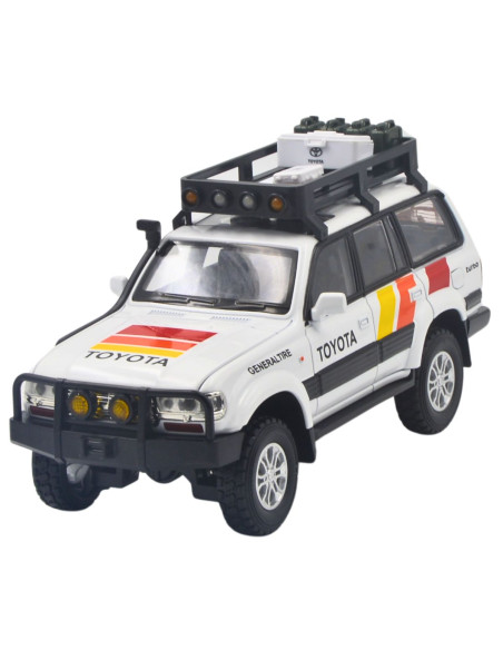 Toyota Burbuja LC80 blanca - Escala: 1:24 - Carros de colección