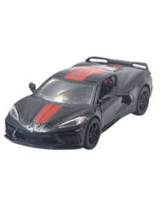 Corvette 2021 negro con rojo - Escala 1:36