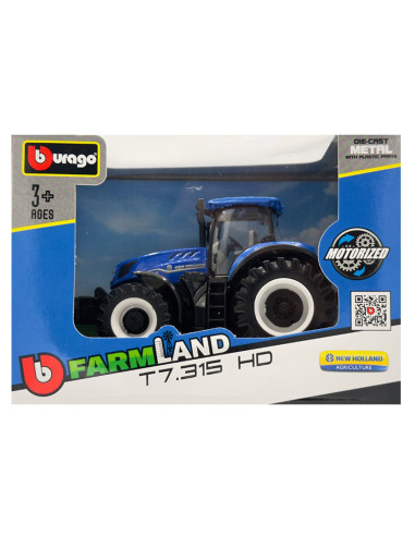 Tractor azul a escala burago - 1: 43