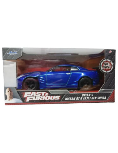 Brian´s Nissan GT-R R35 azul Rapido y furioso  jada - Escala 1:32- Rapido y furioso - Carros de colección