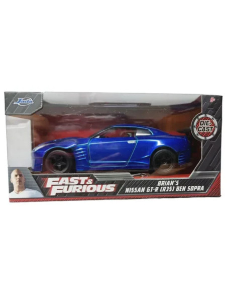 Brian´s Nissan GT-R R35 azul Rapido y furioso  jada - Escala 1:32- Rapido y furioso - Carros de colección