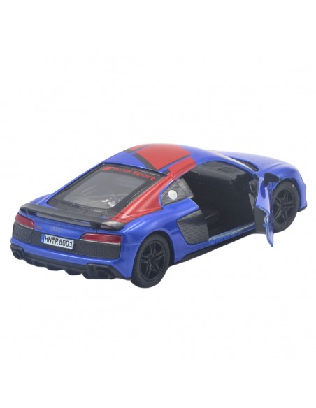 Audi R8 coupe 2020 azul con rojo - Escala 1:36Carros de colección