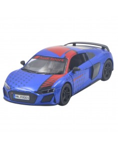 Audi R8 coupe 2020 azul con rojo - Escala 1:36Carros de colección