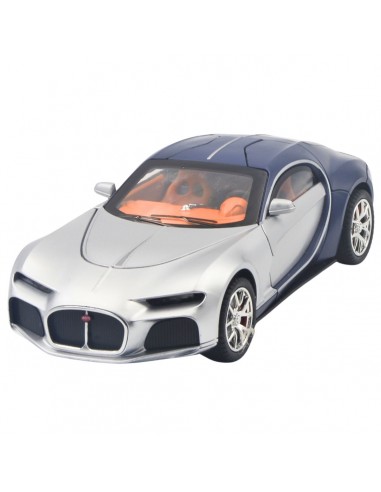 Bugatti chiron  gris con azul - Escala 1:24  - Carros de colección
