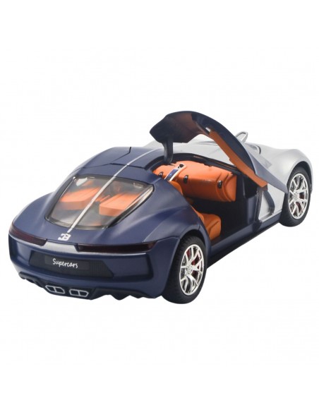 Bugatti chiron  gris con azul - Escala 1:24  - Carros de colección