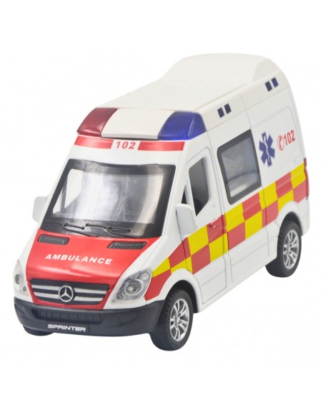 Mercedes sprinter ambulancia roja blanco Escala 1:32- Sin gasolina