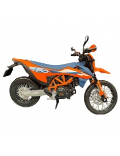 KTM 690 SMC R 2023 naranja con azul  - Motos a escala 1:12  - Motos a escala 1:12 2