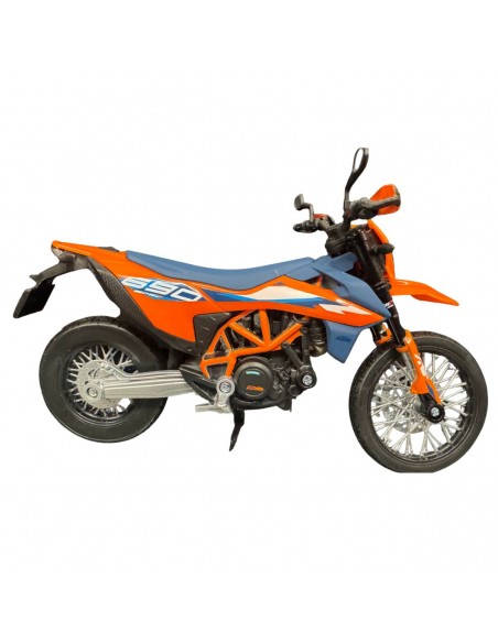 KTM 690 SMC R 2023 naranja con azul  - Motos a escala 1:12  - Motos a escala 1:12