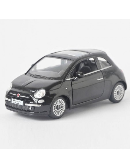 New Fiat 500 negro - Escala 1:28 - Artículos de colección