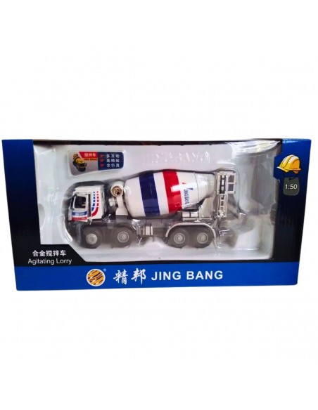 Camión mezclador a escala blanca - Escala 1:50- Maquinaria de colección