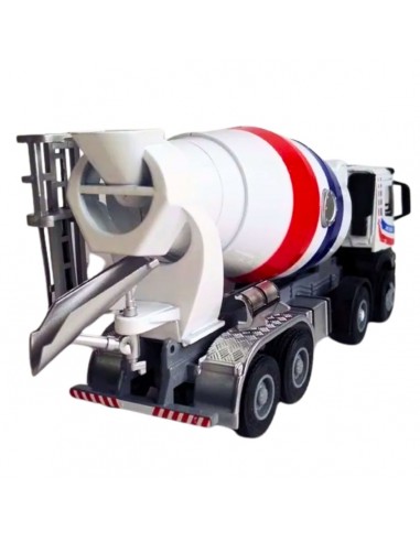 Camión mezclador a escala blanca - Escala 1:50- Maquinaria de colección