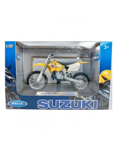 Moto Suzuki RM250 Amarilla escala 1:18