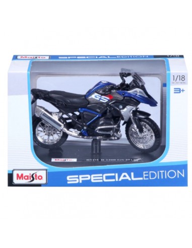 BMW R1250 Gs 2017 azul con gris - Moto a escala 1:18 - 10 cm