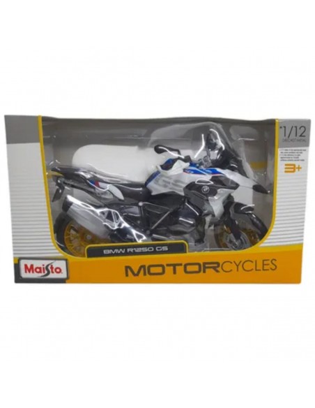 BMW R1250 GS blanco con azul - Escala 1:12Tienda de motos de colección