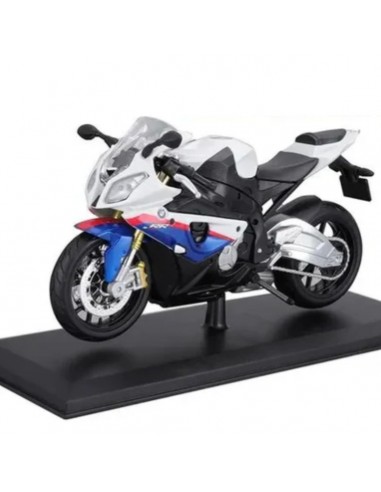 BMW S1000 RR   2015 blanco con azul - Escala 1:12 Tienda de motos de colección