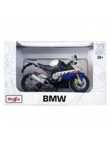 BMW S1000 RR   2015 blanco con azul - Escala 1:12 Tienda de motos de colección