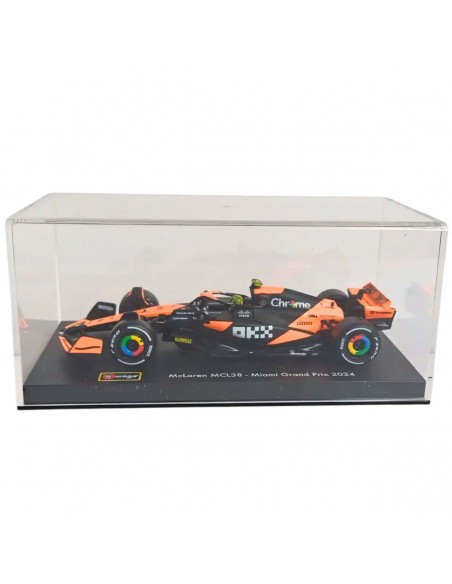 Mclaren MCL38 F1 n4 lando norris miami grand prix 2024 1:43 burago F1 team  acrilico- Escala 1:43