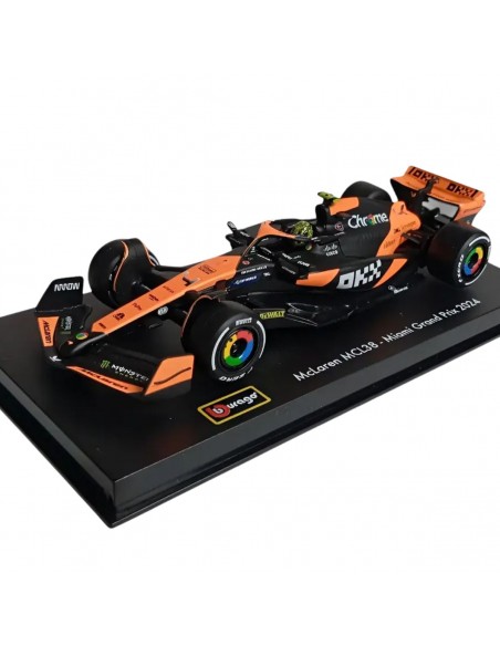 Mclaren MCL38 F1 n4 lando norris miami grand prix 2024 1:43 burago F1 team  acrilico- Escala 1:43
