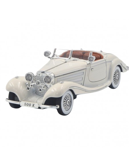 Mercedes-Benz 500K Roadster 1934 blanco  - Escala 1:24- Artículos de colección