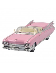 Cadillac Eldorado Biarritz de 1959 rosado - Emite humo-  Escala: 1:24- Carros de colección
