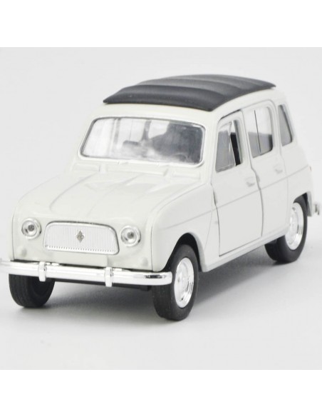 Renault 4 blanco - Escala 1:36- Carros de colección