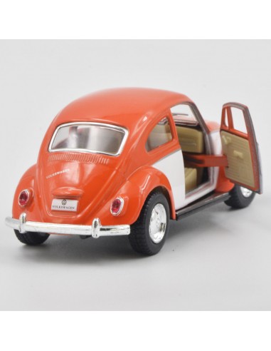 Volkswagen Bettle naranja blanco Escala 1:32- Artículos de colección