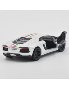 Lamborghini aventador blanco rayas - Escala 1:38 - Tienda de articulos de colección 2