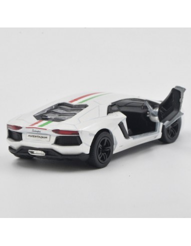 Lamborghini aventador blanco rayas - Escala 1:38 - Tienda de articulos de colección